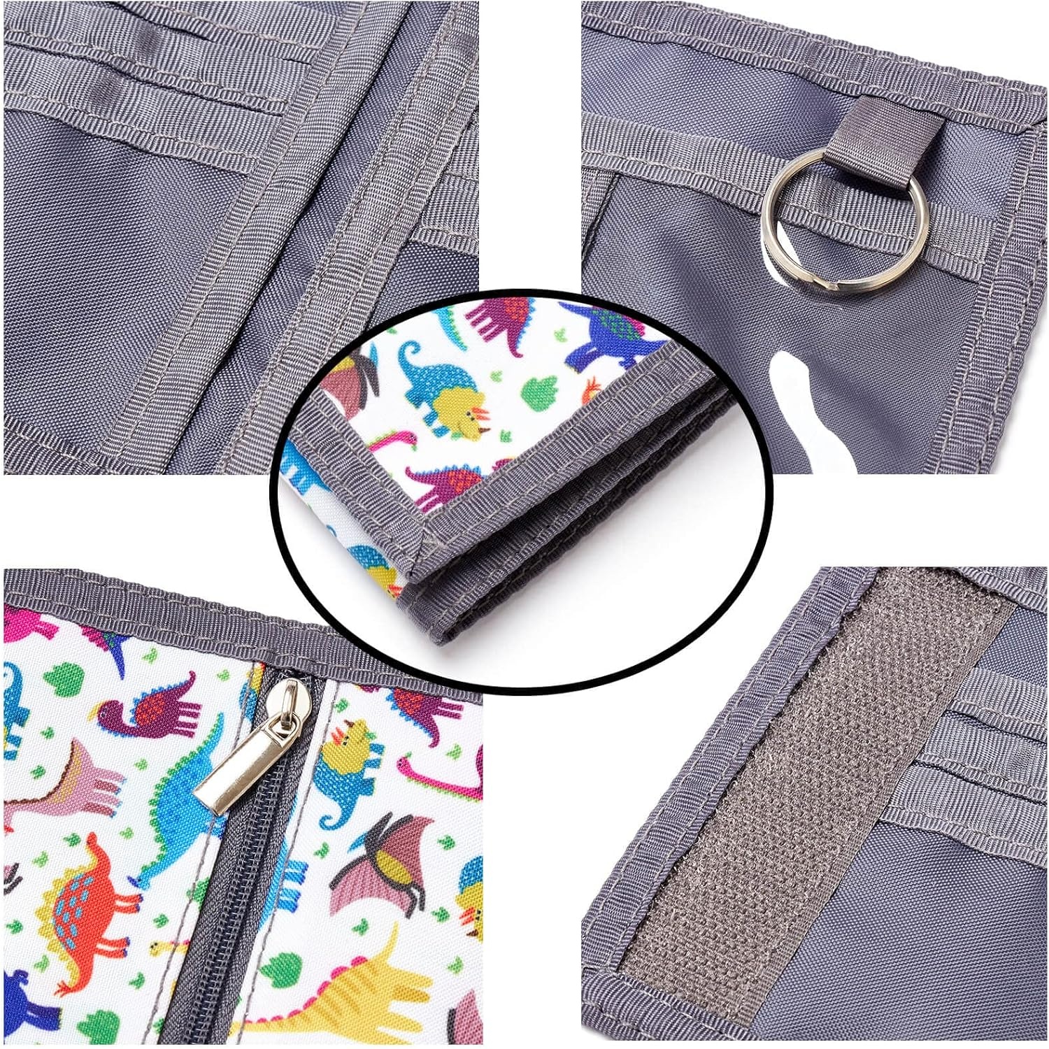 image:imageARTISTS DREAM Kids Dinosaur Wallet for Boys 68 with Zippered Coin Pocket and Card Holders Trifold