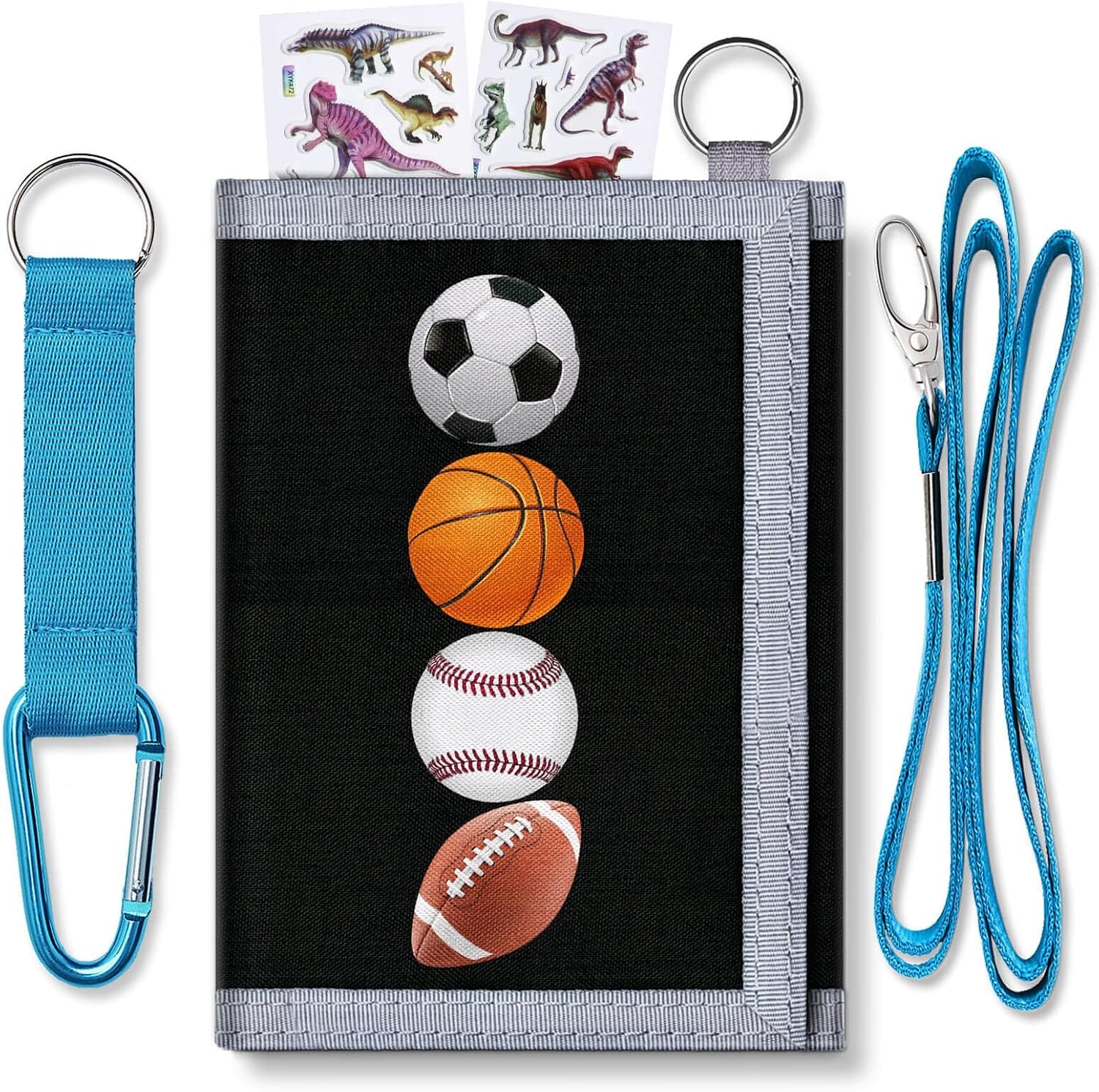 image:imageARTISTS DREAM Kids Sport Ball Wallet with Zippered Coin Pocket and Card Holders Trifold Boys Wallet Ages 68 Perfect