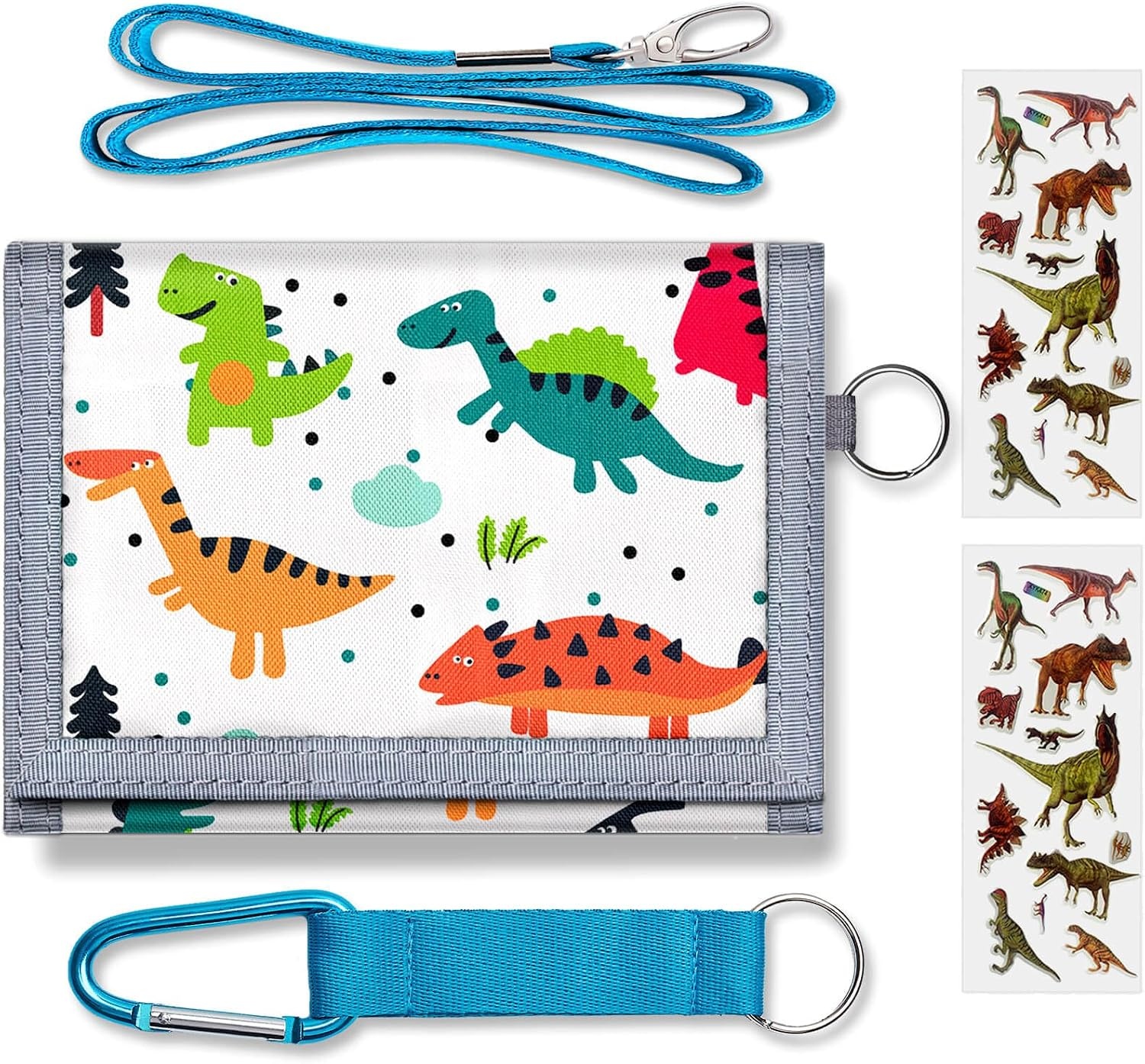 image:imageKids Wallet for Boys Girls Kids Trifold Wallet Ages 57Toddler Wallet for BoysBoys Wallet With Zippered Coin Pocket and 8 Card HoldersWallet for Childrens Birthday Christmas Gifts Dino