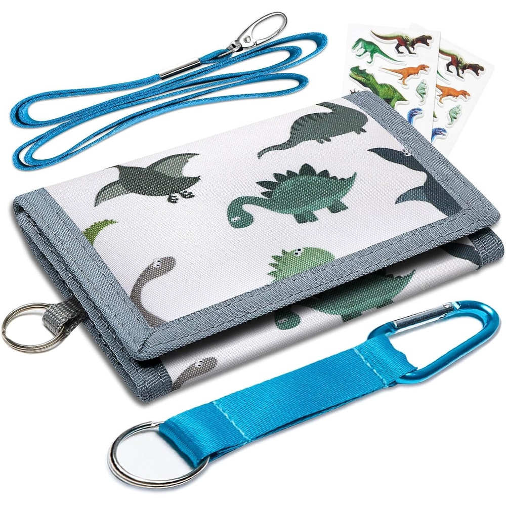 image:imageARTISTS DREAM Kids Wallet for Boys Kids Trifold Wallet Ages 418Toddler Wallet with Zippered Coin Pocket Unique Birthday Gifts for Children Dinosaurs