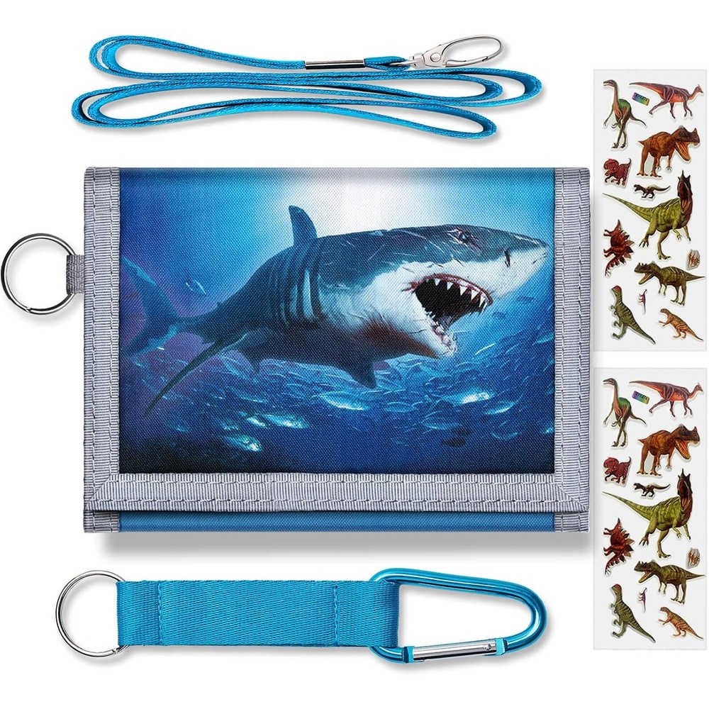 image:imageARTISTS DREAM Kids Wallet for Boys 68 with Zippered Coin Pocket and Card Holders Trifold Boys Wallet Blue Glitter