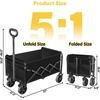Foldable Collapsible Wagons Carts with Wheels — Folding Utility Wagon Cart | Collapsible Wagon Portable & Easy to Store for Groceries,Apartment Moving,Sports,Garden, Yard Work,Shopping;Graphite(Graphite)