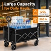 Foldable Collapsible Wagons Carts with Wheels — Folding Utility Wagon Cart | Collapsible Wagon Portable & Easy to Store for Groceries,Apartment Moving,Sports,Garden, Yard Work,Shopping;Graphite(Black)