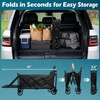 Foldable Collapsible Wagons Carts with Wheels — Folding Utility Wagon Cart | Collapsible Wagon Portable & Easy to Store for Groceries,Apartment Moving,Sports,Garden, Yard Work,Shopping;Graphite(Black5)