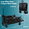 Foldable Collapsible Wagons Carts with Wheels — Folding Utility Wagon Cart | Collapsible Wagon Portable & Easy to Store for Groceries,Apartment Moving,Sports,Garden, Yard Work,Shopping;Graphite(Black5)
