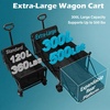 Foldable Collapsible Wagons Carts with Wheels — Folding Utility Wagon Cart | Collapsible Wagon Portable & Easy to Store for Groceries,Apartment Moving,Sports,Garden, Yard Work,Shopping;Graphite(Black5)