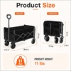 Foldable Collapsible Wagons Carts with Wheels — Folding Utility Wagon Cart | Collapsible Wagon Portable & Easy to Store for Groceries,Apartment Moving,Sports,Garden, Yard Work,Shopping;Graphite(Black)