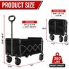 Foldable Collapsible Wagons Carts with Wheels — Folding Utility Wagon Cart | Collapsible Wagon Portable & Easy to Store for Groceries,Apartment Moving,Sports,Garden, Yard Work,Shopping;Graphite(Light Black)