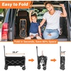 Wagons Carts Foldable, 500 lb 220L Collapsible Wagon with Brakes | Heavy folding wagon for groceries, camping, beach, outdoor hauling; large storage, brake control and compact folding design(Lavender)