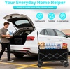 Wagons Carts Foldable, 500 lb 220L Collapsible Wagon with Brakes | Heavy folding wagon for groceries, camping, beach, outdoor hauling; large storage, brake control and compact folding design(Jet Black)