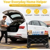 Wagons Carts Foldable, 500 lb 220L Collapsible Wagon with Brakes | Heavy folding wagon for groceries, camping, beach, outdoor hauling; large storage, brake control and compact folding design(Pitch Black)
