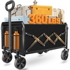 Foldable Collapsible Wagons Carts with Wheels — Folding Utility Wagon Cart | Collapsible Wagon Portable & Easy to Store for Groceries,Apartment Moving,Sports,Garden, Yard Work,Shopping;Graphite(Black)
