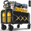 Foldable Collapsible Wagons Carts with Wheels — Folding Utility Wagon Cart | Collapsible Wagon Portable & Easy to Store for Groceries,Apartment Moving,Sports,Garden, Yard Work,Shopping;Graphite(Graphite)