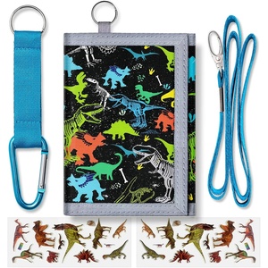 ARTIST’S DREAM Kids Dinosaur Wallet, Ages 4-8, Tri-Fold with Zippered Coin Pocket, Multicolor Camouflage Cartoon