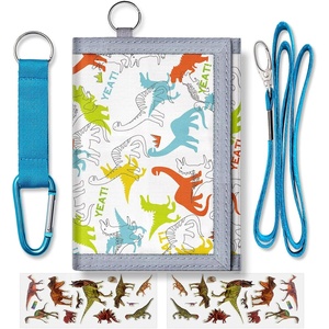 ARTIST’S DREAM Kids Dinosaur Wallet with Zippered Coin Pocket and Card Holders, Trifold Boys Wallet for Boys 6-8