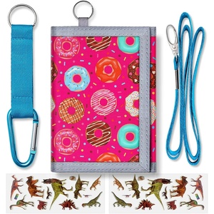 ARTIST’S DREAM Kids Trifold Wallet for Girls – Ages 4-18, Cute Toddler Wallet with Coin Pocket, Novelty Gift (Donut)
