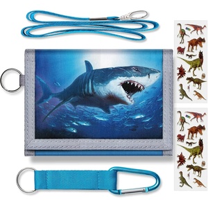 ARTIST’S DREAM Kids’ Wallet for Boys 6-8 with Zippered Coin Pocket and Card Holders, Trifold Boys’ Wallet (Blue Glitter)