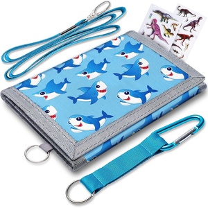 ARTIST’S DREAM Kids Wallet for Boys Girls – Kids Ages 4-8,Toddler Wallet for Boys,Boys Wallet With Zippered Coin Pocket and 8 Card Holders,Trifold Boys Wallet Christmas Gift (Blue Shark)